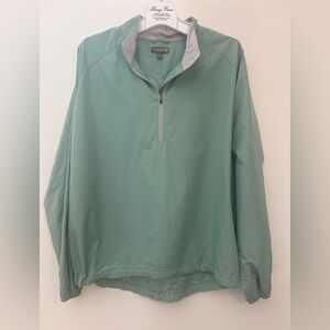 Peter Millar Crown Sport light Green Quarter-Zip Pullover
